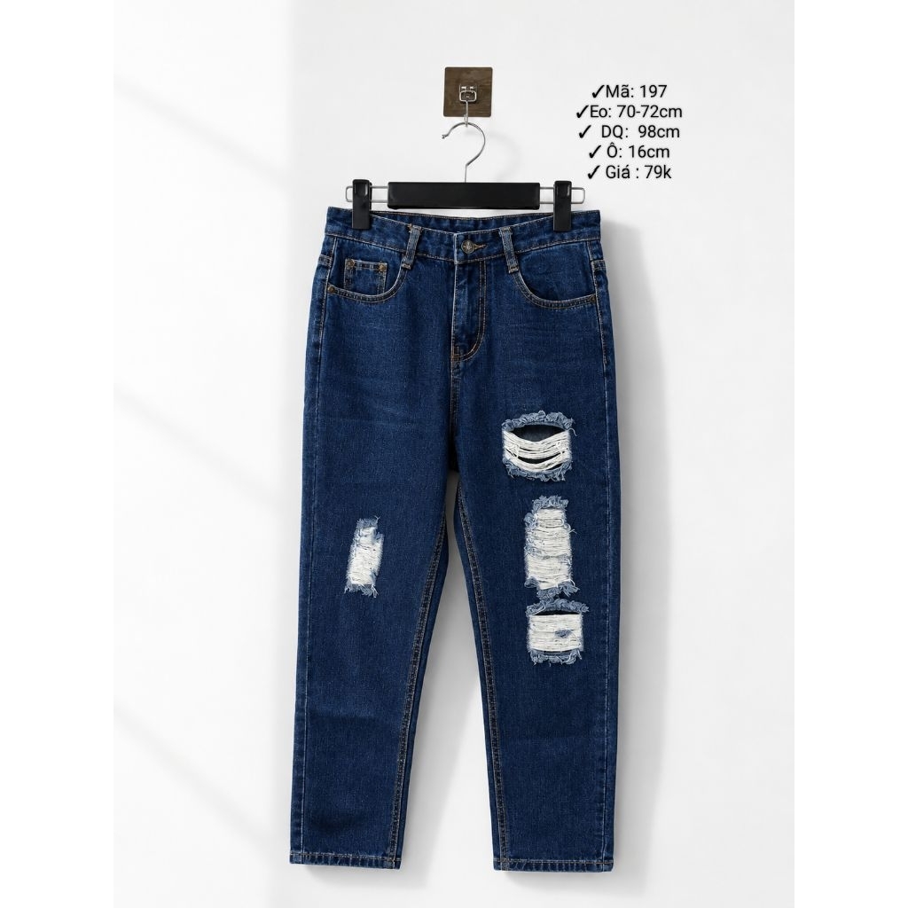 Quần Jean Nữ (2HAND)Ống Suông Cạp Cao Form Rộng Retro Cá Tính Dễ Phối Đồ