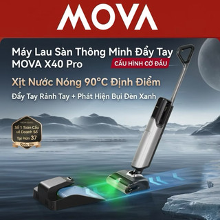 {Tặng con lăn, lọc gió} Máy hút bụi lau nhà Dreame Mova X40 Pro, lau nước nóng 90°C, giặt & sấy khô