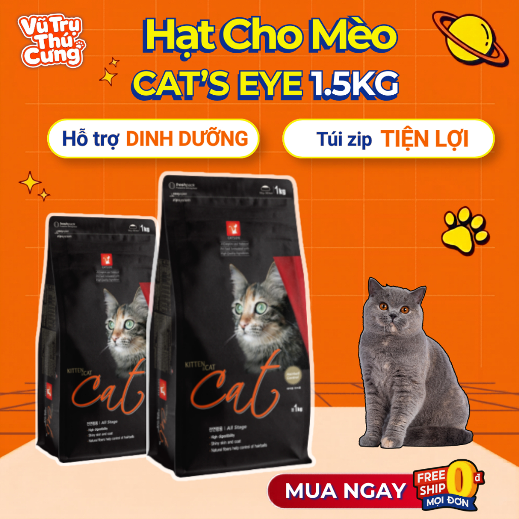 Thức ăn hạt Cat Eye Hàn Quốc cho Mèo 1Kg (Nguyên Seal)