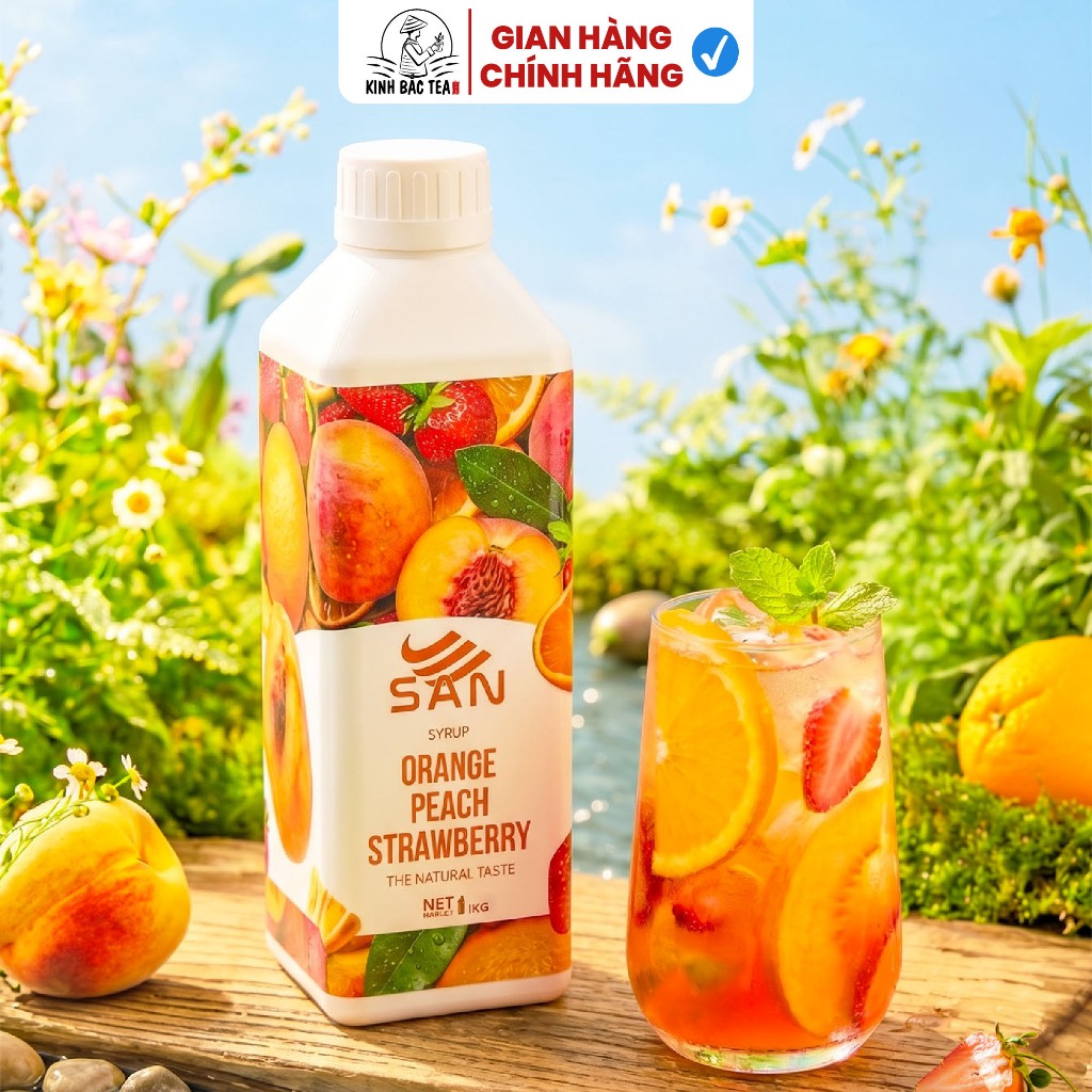 Syrup/siro QUÝT SAN chai 1kg, có mẫu thử 100ml, tặng công thức pha chế, hương thơm, tiện dụng