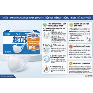 🛡️ KHẨU TRANG UNICHARM 3D MASK SUPER FIT (HỘP 100 MIẾNG) – NHẬP KHẨU CHÍNH HÃNG NHẬT BẢN