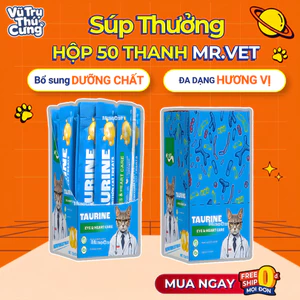 HỘP 50 THANH Súp Thưởng Cho Mèo Mượt Lông, Hỗ Trợ Tiêu Hóa Mr.Vet
