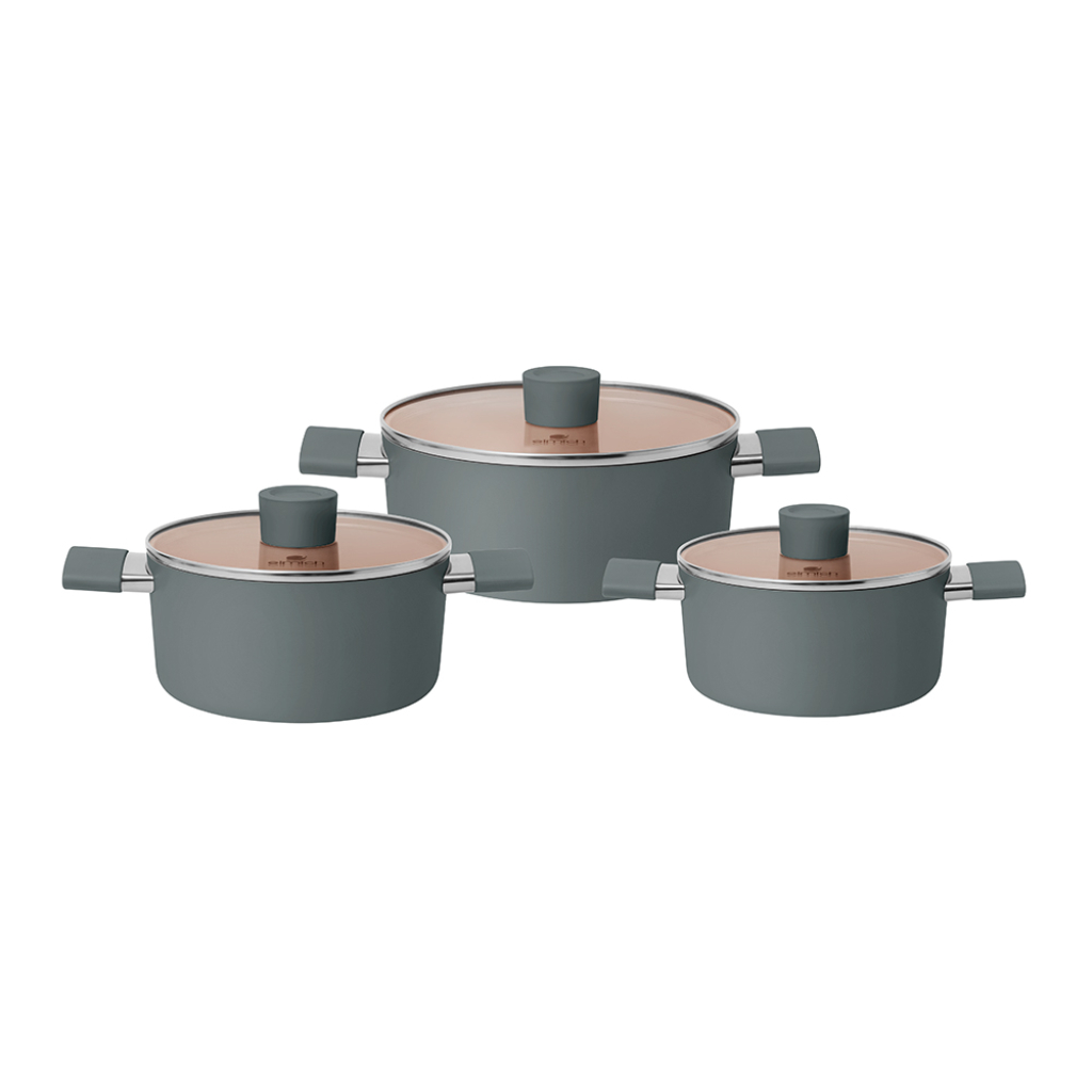 Bộ Nồi Chống Dính Ceramic Full Induction Elmich 5240 Size 18,20,24cm Dùng Bếp Từ Cao Cấp Chính Hãng