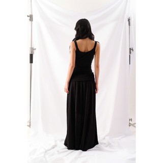 Black Reverie - Váy maxi đen dài mềm mại - Laimer