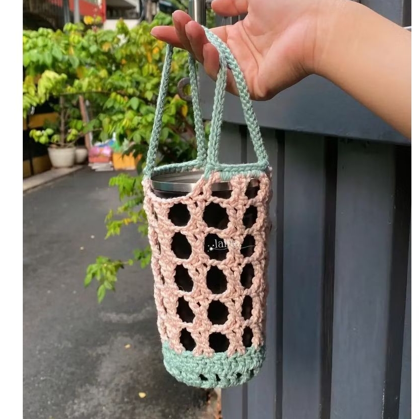LALUA.| B03-Túi Đựng Bình Giữ Nhiệt/ Ly Giữ Nhiệt/Bình Nước  500ml Bằng Len Sợi