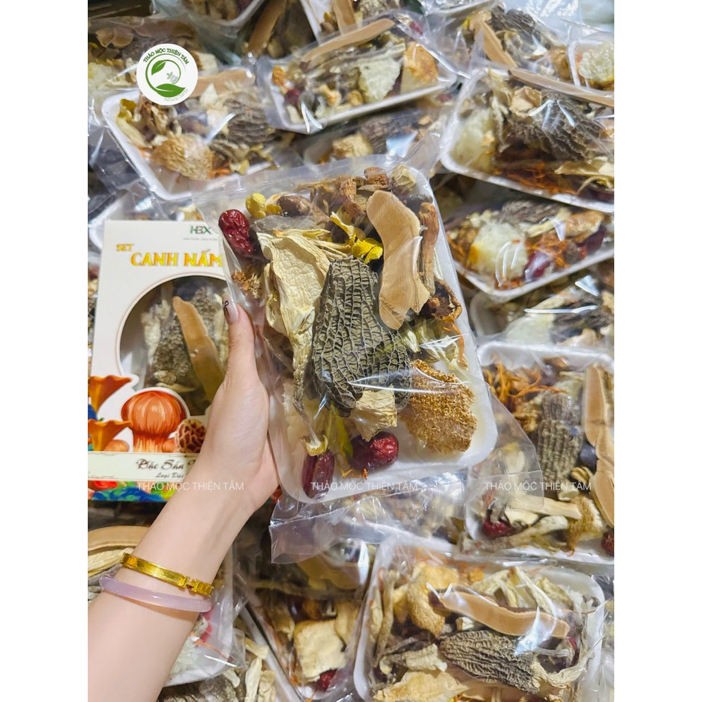 Sét Canh Nấm Dưỡng Sinh 14 Vị Chính Hãng - Mua 3 Hộp Tặng Ngay 3 Gói Gà Hầm Thuốc Bắc 8 Vị - Thảo Mộc Thiện Tâm