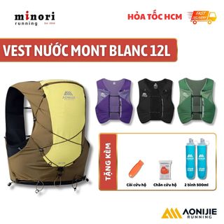 Vest Nước AONIJIE MB 8L 12L Ba Lô Chạy Trail Siêu Nhẹ Nhiều Ngăn Phiên Bản Mont Blanc - TẶNG KÈM 2 Bình Nước Mềm 500ml