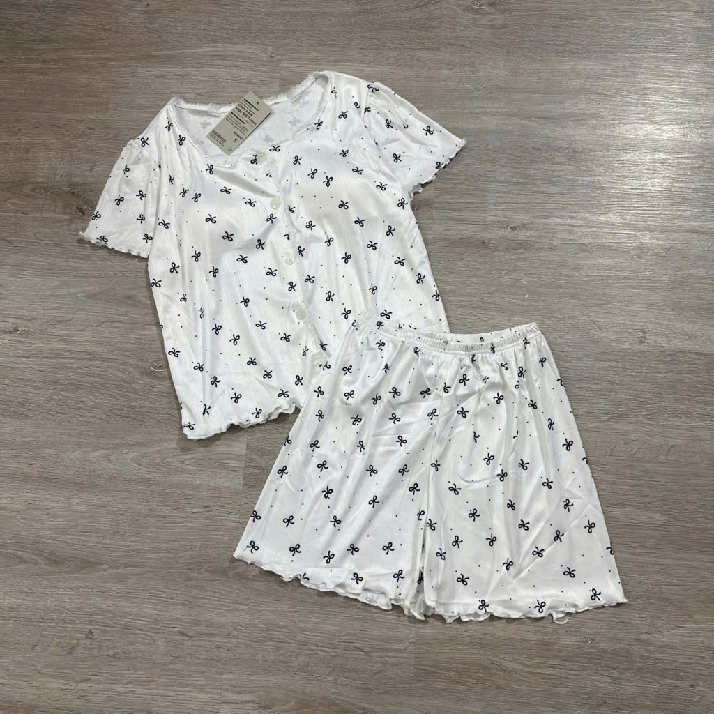 (BomoHouse) Set áo mujji* mặc nhà có mút ngực