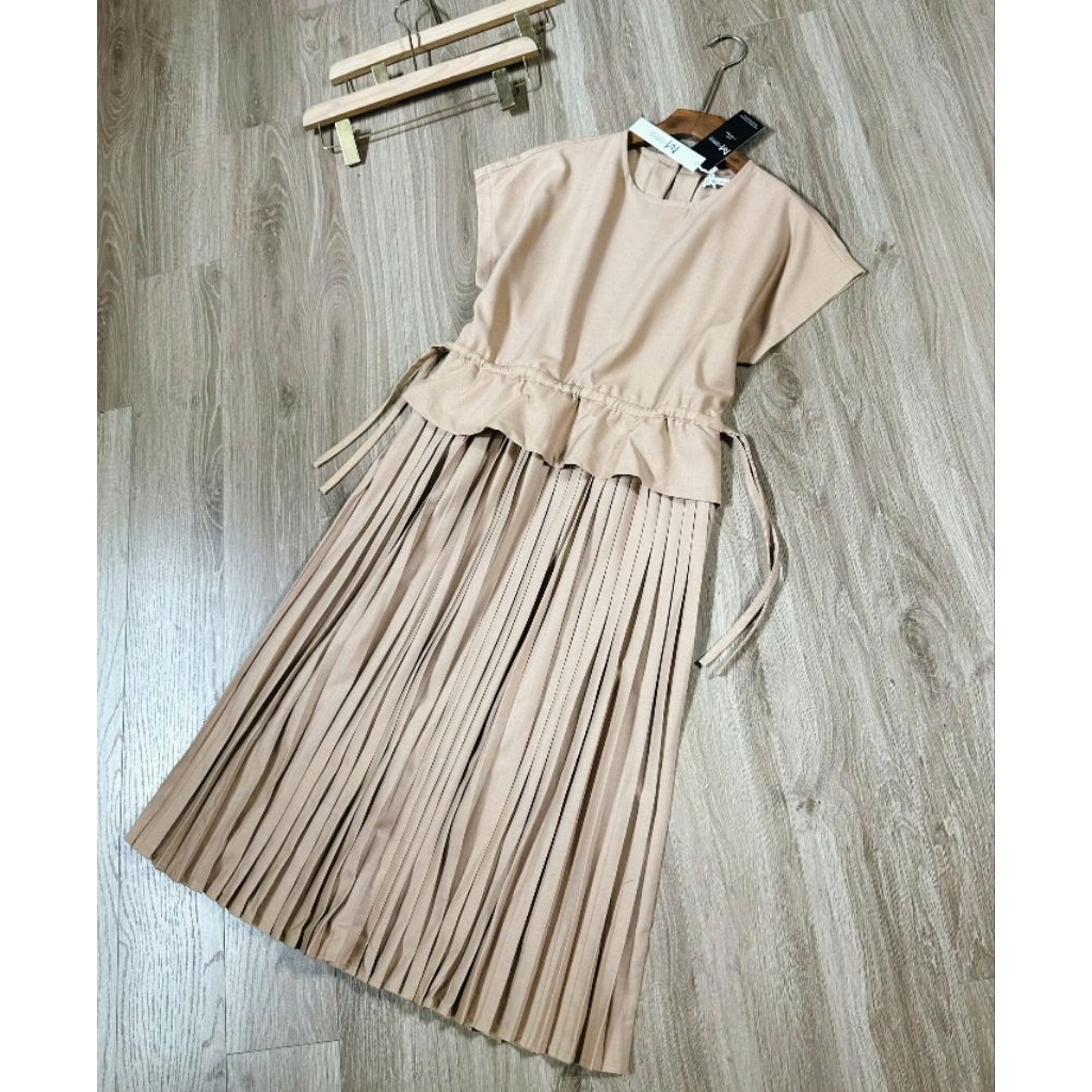 (BomoHouse) Đầm linen peplum pleated đi tiệc chân váy dập ly MP* bigsize