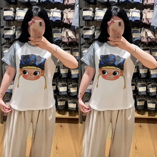 Áo thun babytee phối họa tiết hoạt hình dễ thương dễ mix đồ mặc hàng ngày