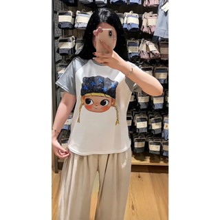 Áo thun babytee phối họa tiết hoạt hình dễ thương, cotton co dãn phong cách Ulzzang