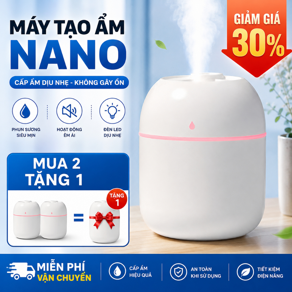 Máy Xông Tinh Dầu Máy Tạo Độ Ẩm Phun Sương Mini Hình Giọt Nước USB Đèn Nền Đa Sắc Êm Ái Hỗ Trợ Sỉ