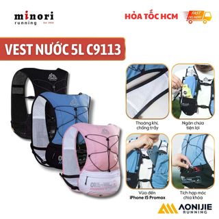 Aonijie Balo Vest Đeo Thể Thao Leo Núi Chạy Bộ C9113 Dung Tích 5L Có Đai Gắn Gậy - Minori Store