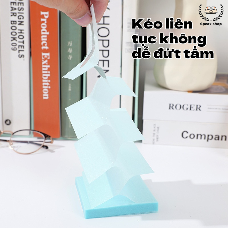 Bộ giấy ghi chú trong suốt kéo rút ánh ngọc trai – nhãn chỉ mục chống nước