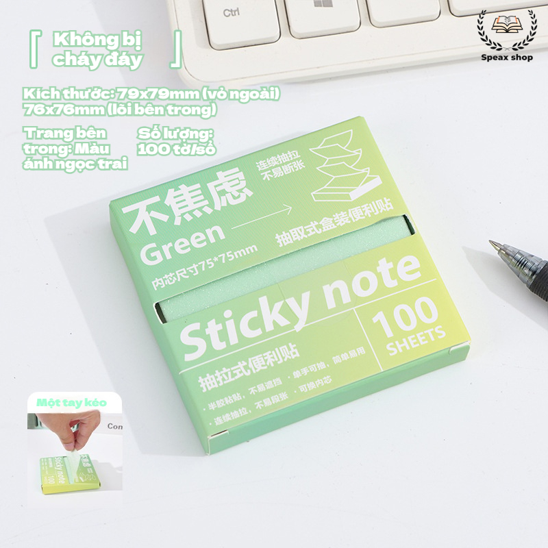 Bộ giấy ghi chú trong suốt kéo rút ánh ngọc trai – nhãn chỉ mục chống nước