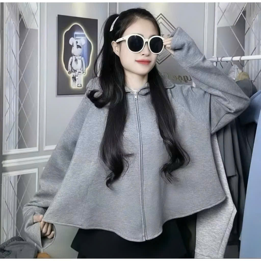 Áo Khoác Chống Nắng Nữ Cánh Dơi Form Rộng Ngắn – Chất Umi Mềm Mịn Co Giãn 4 Chiều, Nhẹ Mát Chống Tia UV, Phong Cách K21