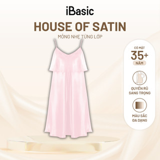 Đầm ngủ nữ iBasic lụa satin hai dây SW082-1