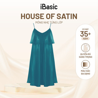 Đầm ngủ nữ iBasic lụa satin hai dây SW082-1