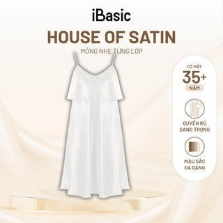 Đầm ngủ nữ iBasic lụa satin hai dây SW082-1