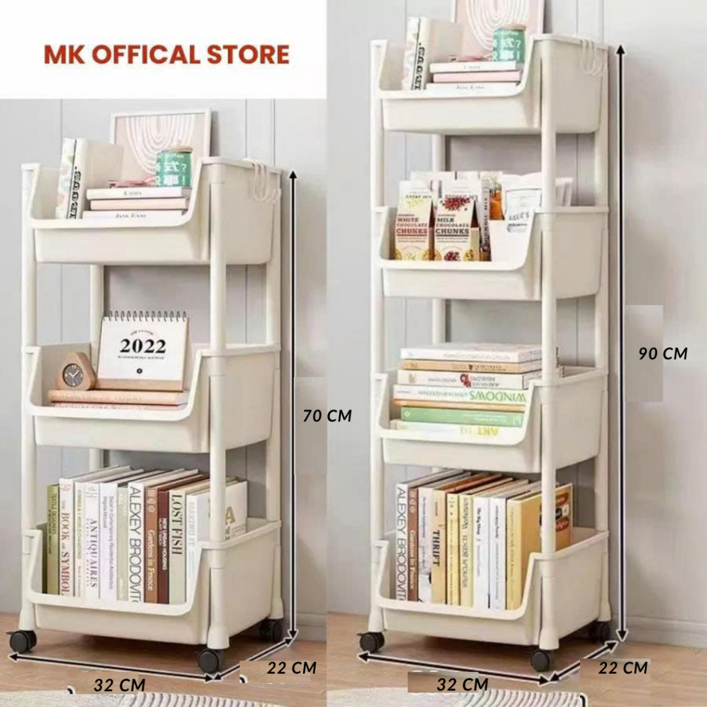 Kệ đựng đồ có bánh xe, kệ để đồ đa năng 3/4/5 tầng chuyên dùng cho học sinh sinh viên, mẹ bỉm sữa, spa, tiệm nail