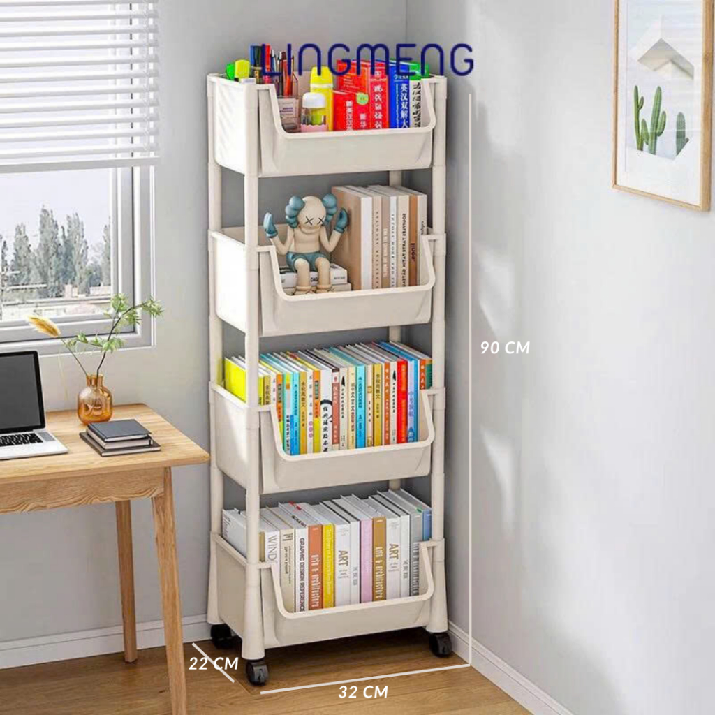 Kệ đựng đồ có bánh xe, kệ để đồ đa năng 3/4/5 tầng chuyên dùng cho học sinh sinh viên, mẹ bỉm sữa, spa, tiệm nail