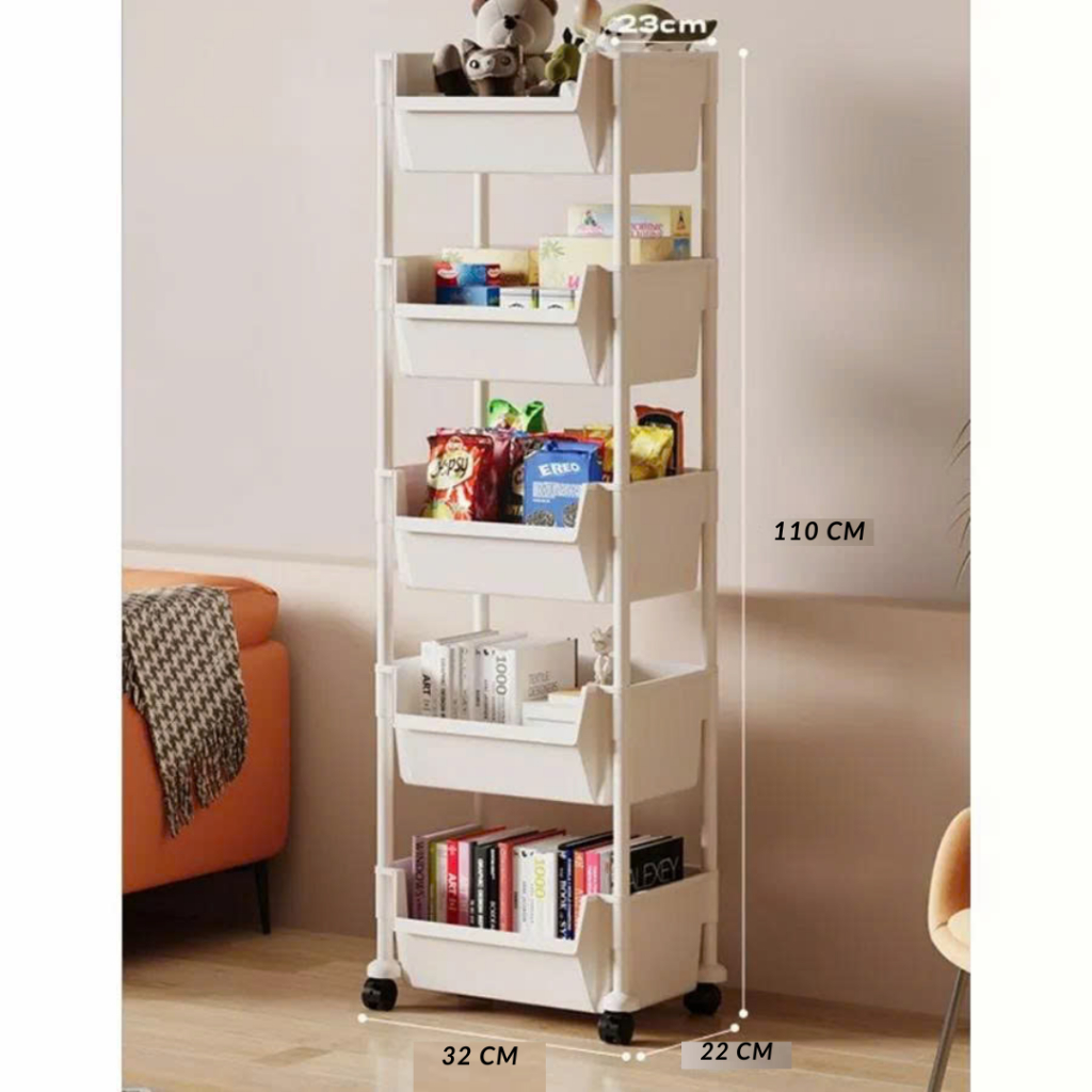 Kệ đựng đồ có bánh xe, kệ để đồ đa năng 3/4/5 tầng chuyên dùng cho học sinh sinh viên, mẹ bỉm sữa, spa, tiệm nail