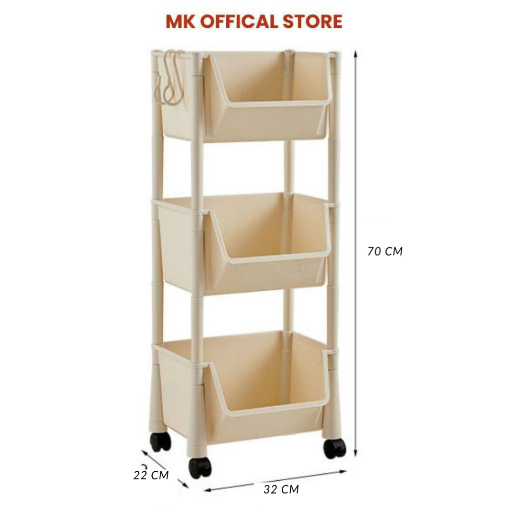 Kệ đựng đồ có bánh xe, kệ để đồ đa năng 3/4/5 tầng chuyên dùng cho học sinh sinh viên, mẹ bỉm sữa, spa, tiệm nail