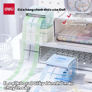 Deli Giấy Note Kéo Rút Trong Suốt Ánh Ngọc Trai Gradient 200 Tờ/Hộp – Giấy Note Dạng Dải Tiện Lợi, Dán Lại Dễ Dàng