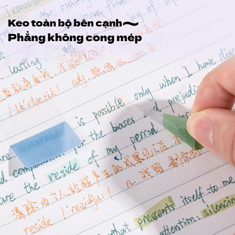 Deli Giấy Note Kéo Rút Trong Suốt Ánh Ngọc Trai Gradient 200 Tờ/Hộp – Giấy Note Dạng Dải Tiện Lợi, Dán Lại Dễ Dàng