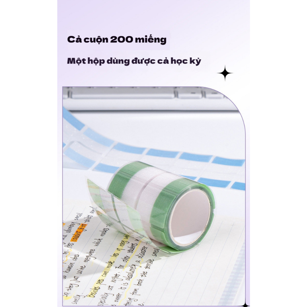 Deli Giấy Note Kéo Rút Trong Suốt Ánh Ngọc Trai Gradient 200 Tờ/Hộp – Giấy Note Dạng Dải Tiện Lợi, Dán Lại Dễ Dàng
