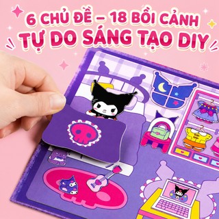 【Sách yên tĩnh DIY Kuromi cho bé】 Đồ chơi thủ công không cắt không keo | Mở ra chơi ngay rèn sự kiên nhẫn