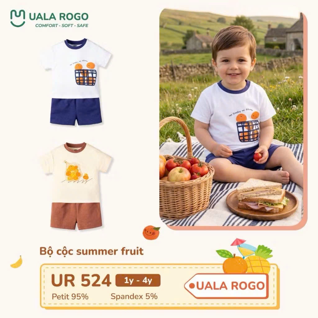 (9-24kg, 1-5Y) Bộ Cộc Tay Hoạ Tiết Đáng Yêu Uala UR3866 UR3835 UR3841 UR500 UR503 UR2228 UR296 UR524