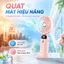 Quạt Mini 2 Trong 1 Kèm Kệ Điện Thoại, TIDY SHOP, Quạt Tích Điện Cầm Tay Pin 800mAh Sạc USB Tiện Lợi