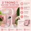 Quạt Mini 2 Trong 1 Kèm Kệ Điện Thoại, TIDY SHOP, Quạt Tích Điện Cầm Tay Pin 800mAh Sạc USB Tiện Lợi