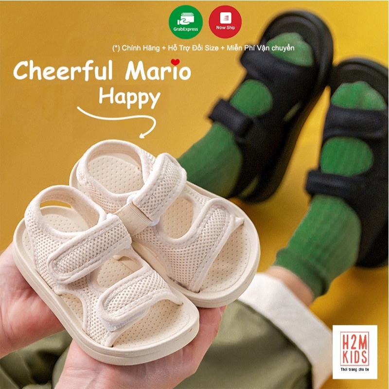 Sandal cho bé Cheerful Mario QL-2277, dép quai dán cho bé trai bé gái chống trơn trượt chính hãng QDM2
