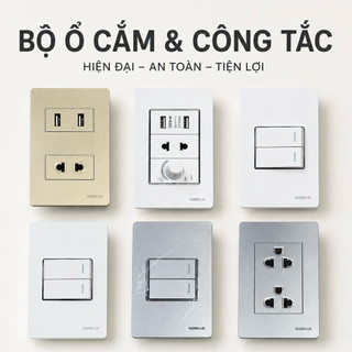 Bộ Ổ Cắm & Công Tắc Swiblue Cao Cấp – Ổ Điện Âm Tường, Cổng USB, Nhiều Mẫu