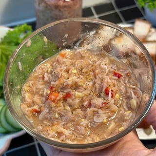 Mắm tép chua Bình Định, Ruốc tươi muối xổi có gia vị vừa vặn, cay, Món ngon nhà làm- 500GR