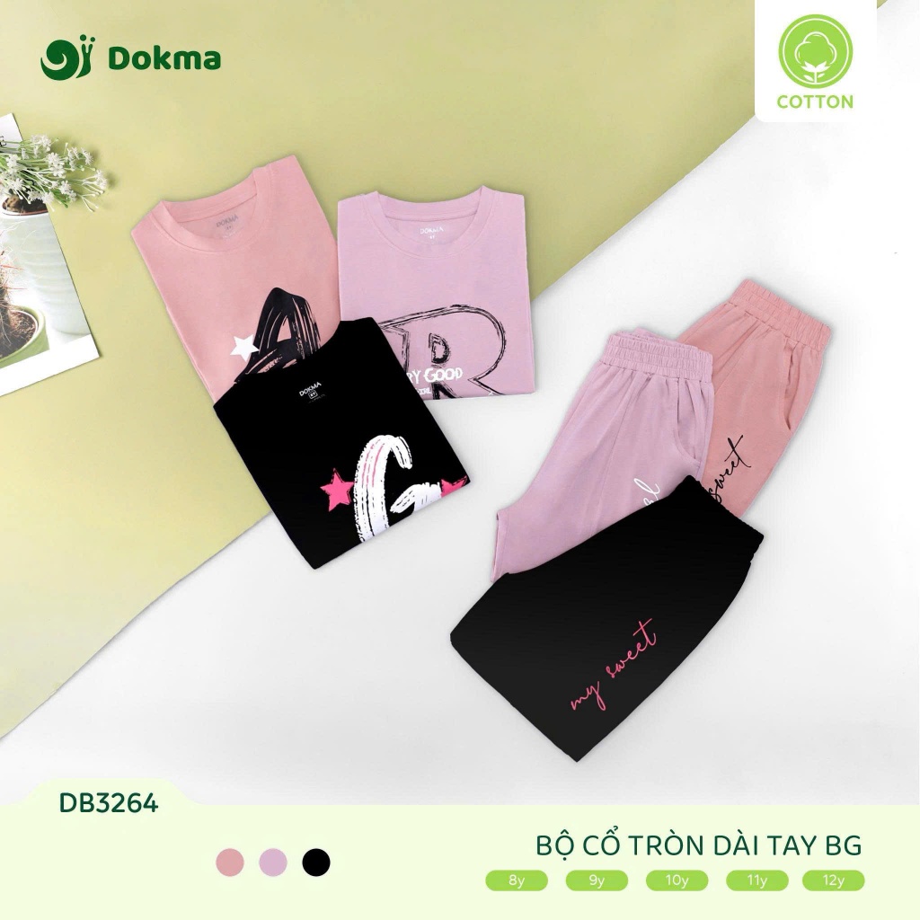 (7-12Y, 23-42kg) Bộ Dài Tay Dokma Bé Trai, Bé Gái DB3264 DB3263 DB3104 DB3100 DB3107 DB3109 DB3106 DB3096