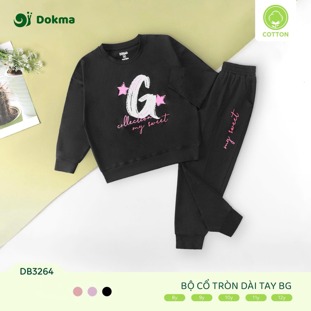 (7-12Y, 23-42kg) Bộ Dài Tay Dokma Bé Trai, Bé Gái DB3264 DB3263 DB3104 DB3100 DB3107 DB3109 DB3106 DB3096