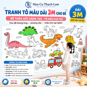 Tranh Tập Tô Màu Dán Tường 3M cho bé, có thể cắt hình có sẵn keo dán dễ gỡ không bong sơn phát triển trí tuệ