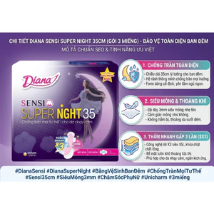 BVS DIANA SENSI SUPER NIGHT 35CM – SIÊU MỎNG CÓ CÁNH (GÓI 3 MIẾNG)