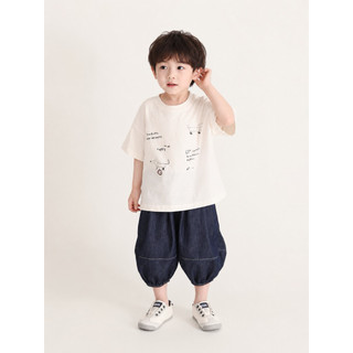 Áo thun áo phông cộc tay mùa hè bé trai bé gái Batala Kids, ÁO CỘC TAY COTTON 4 CHIỂU ĐEN TRẮNG IN HÌNH CÚN từ 8-25kg