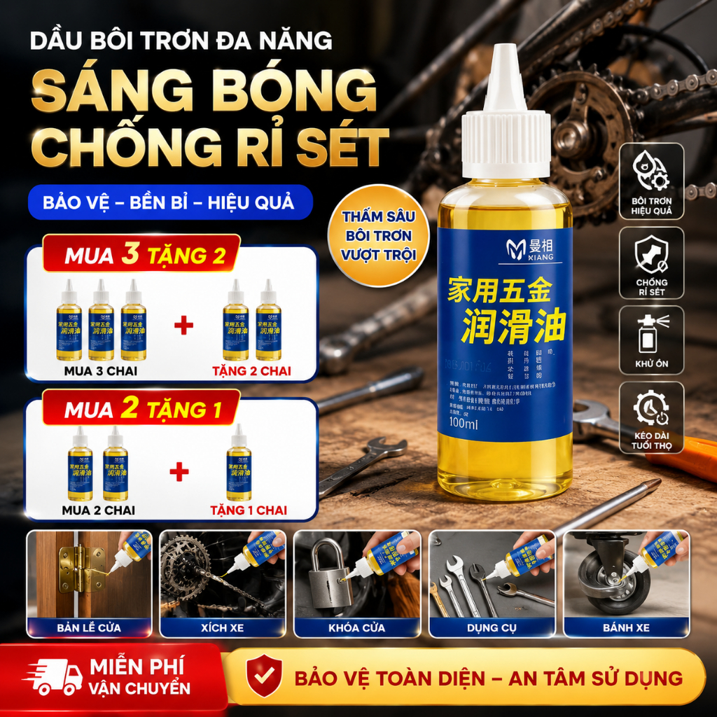 Dầu Bôi Trơn Đa Năng Chống Rỉ Sét｜Chịu Nhiệt｜Giảm Tiếng Kêu Bản Lề｜Mua 2 Tặng 1