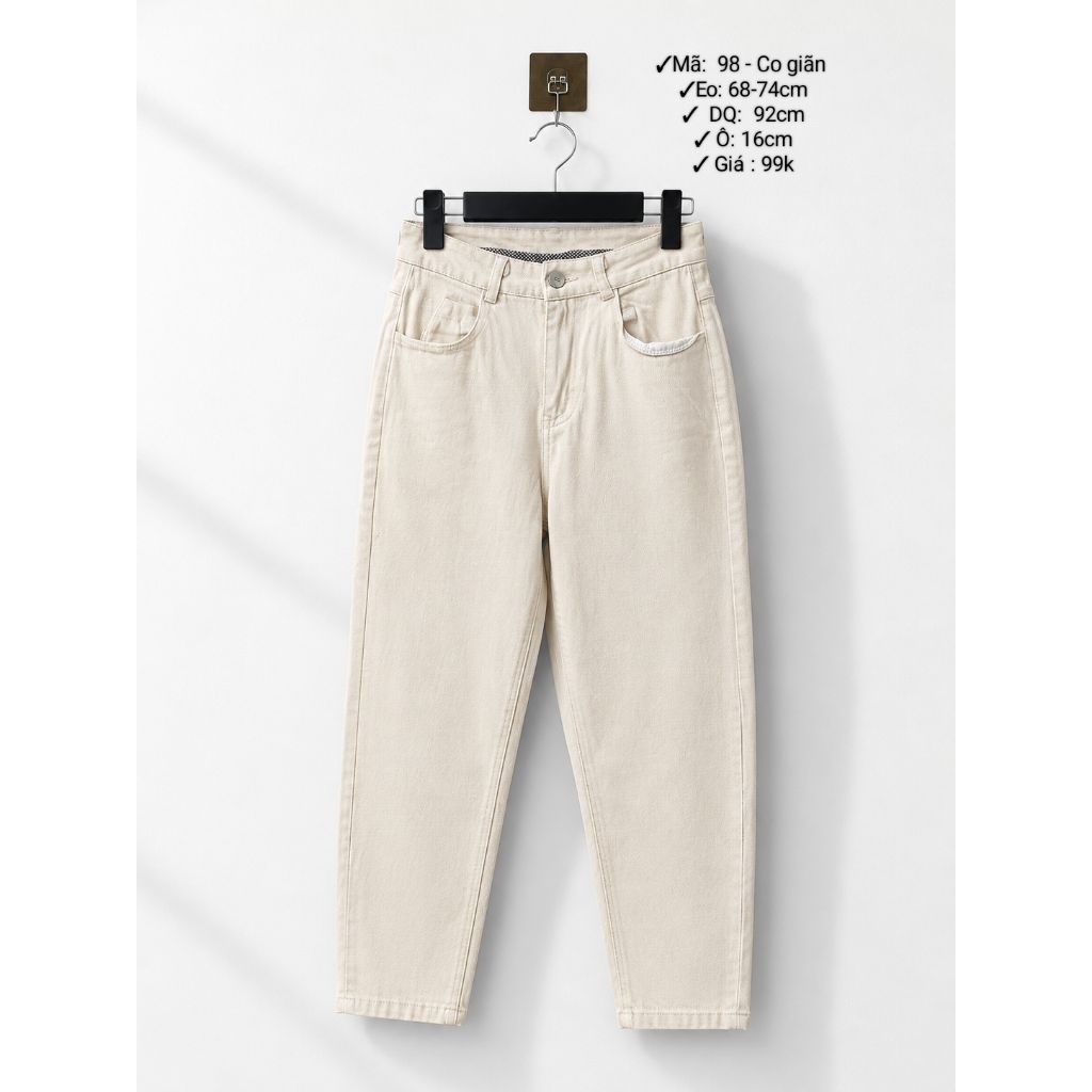 Quần Jean Nữ (2HAND)Ống Suông Cạp Cao Form Rộng Retro Cá Tính Dễ Phối Đồ