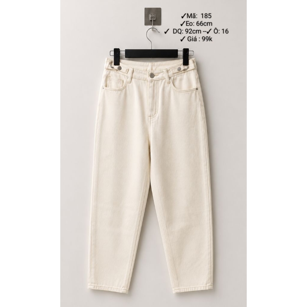 Quần Jean Nữ (2HAND)Ống Suông Cạp Cao Form Rộng Retro Cá Tính Dễ Phối Đồ
