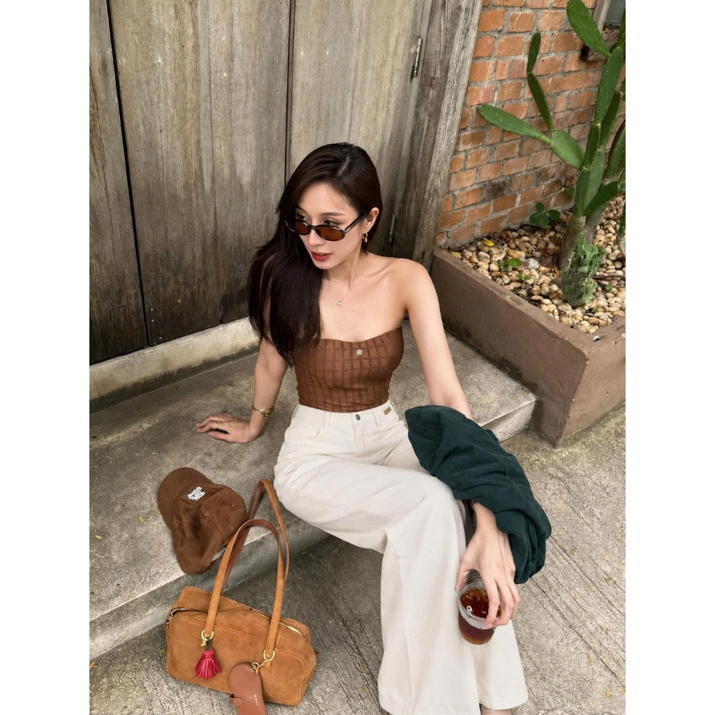 Quần Jean Nữ Ống Suông Cạp Cao Màu Kem, Quần Bò Nữ Dáng Suông Vừa 2 Độ Dài 97cm/102cm Thanh Lịch #8501 8502 CHEZI HOUSE