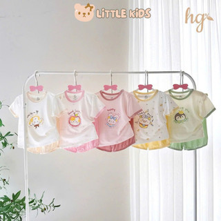 Bộ Cộc Tay Hàng HG Chất Petit Thun Lạnh Mềm Mịn Thoáng Mát Cho Bé Gái Bé Trai Hàng Chuẩn HG