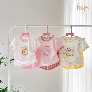 Bộ Cộc Tay Hàng HG Chất Petit Thun Lạnh Mềm Mịn Thoáng Mát Cho Bé Gái Bé Trai Hàng Chuẩn HG