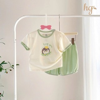 Bộ Cộc Tay Hàng HG Chất Petit Thun Lạnh Mềm Mịn Thoáng Mát Cho Bé Gái Bé Trai Hàng Chuẩn HG