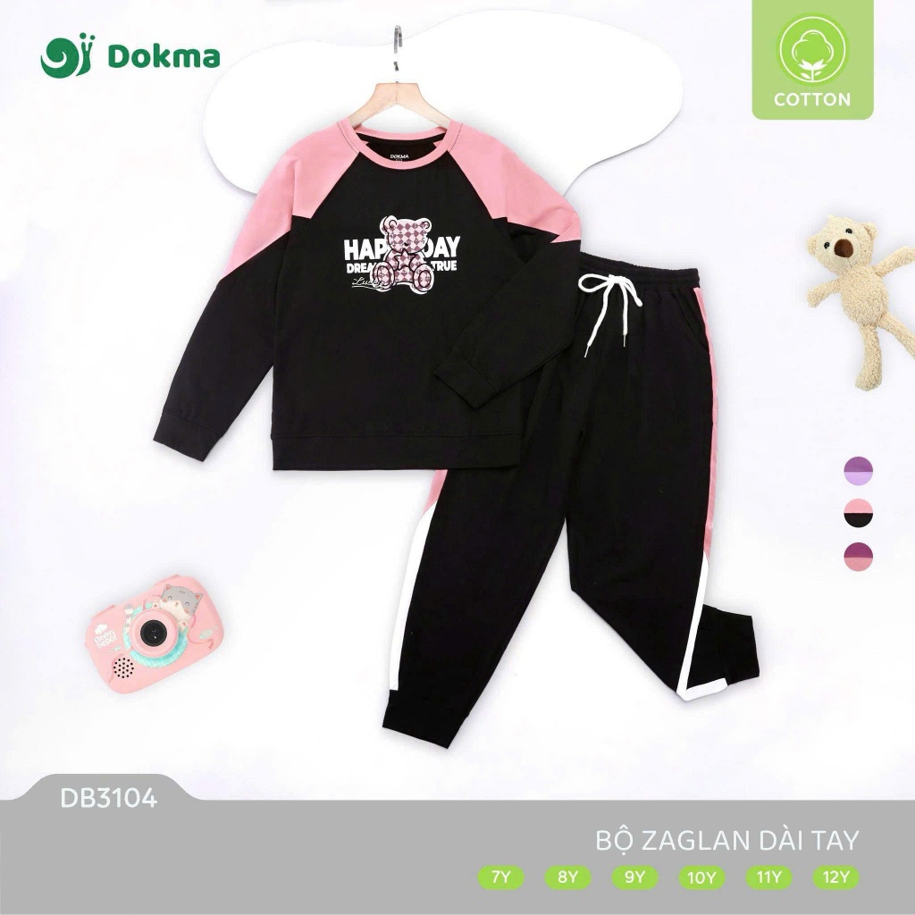(7-12Y, 23-42kg) Bộ Dài Tay Dokma Bé Trai, Bé Gái DB3264 DB3263 DB3104 DB3100 DB3107 DB3109 DB3106 DB3096